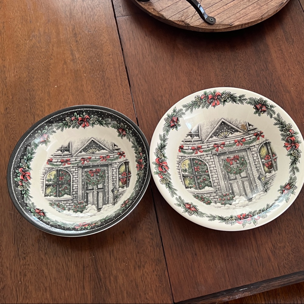 Royal Stafford Holiday Serving Bowls 9” & 11” Round